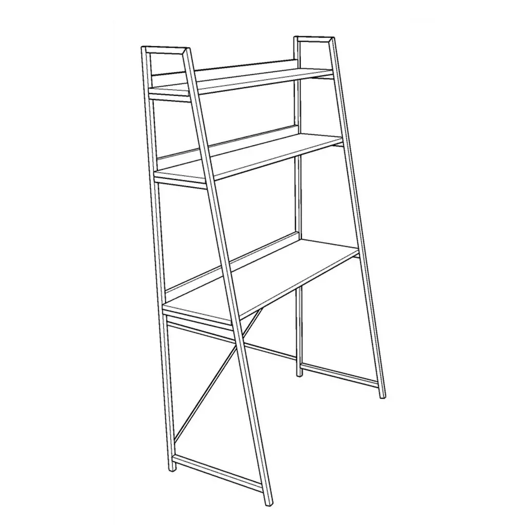 Kitaplıklı Metal Çalışma Masası METALKÇM-01 - Görsel 5