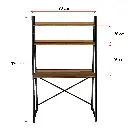 Kitaplıklı Metal Çalışma Masası METALKÇM01 ölçü şeması: 90 cm genişlik, 170 cm yükseklik, 28 cm ve 50 cm raf aralıkları.