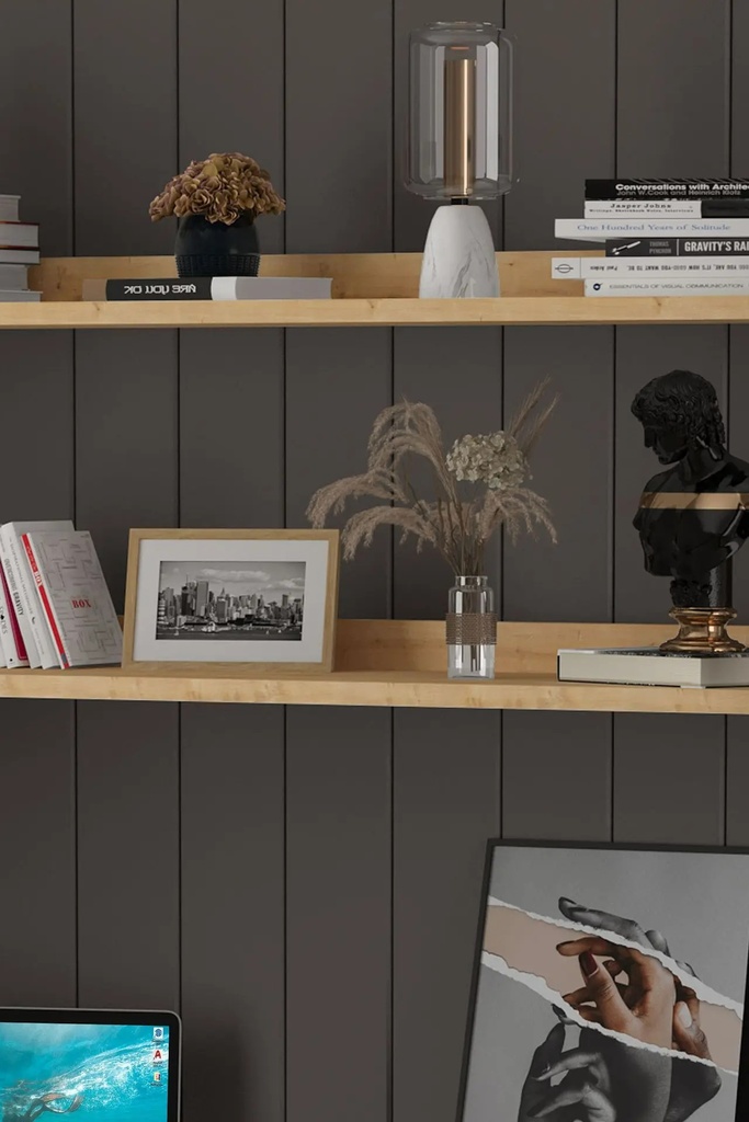 Kitaplıklı Metal Çalışma Masası 90x50 cm Raflı - METALKÇM01