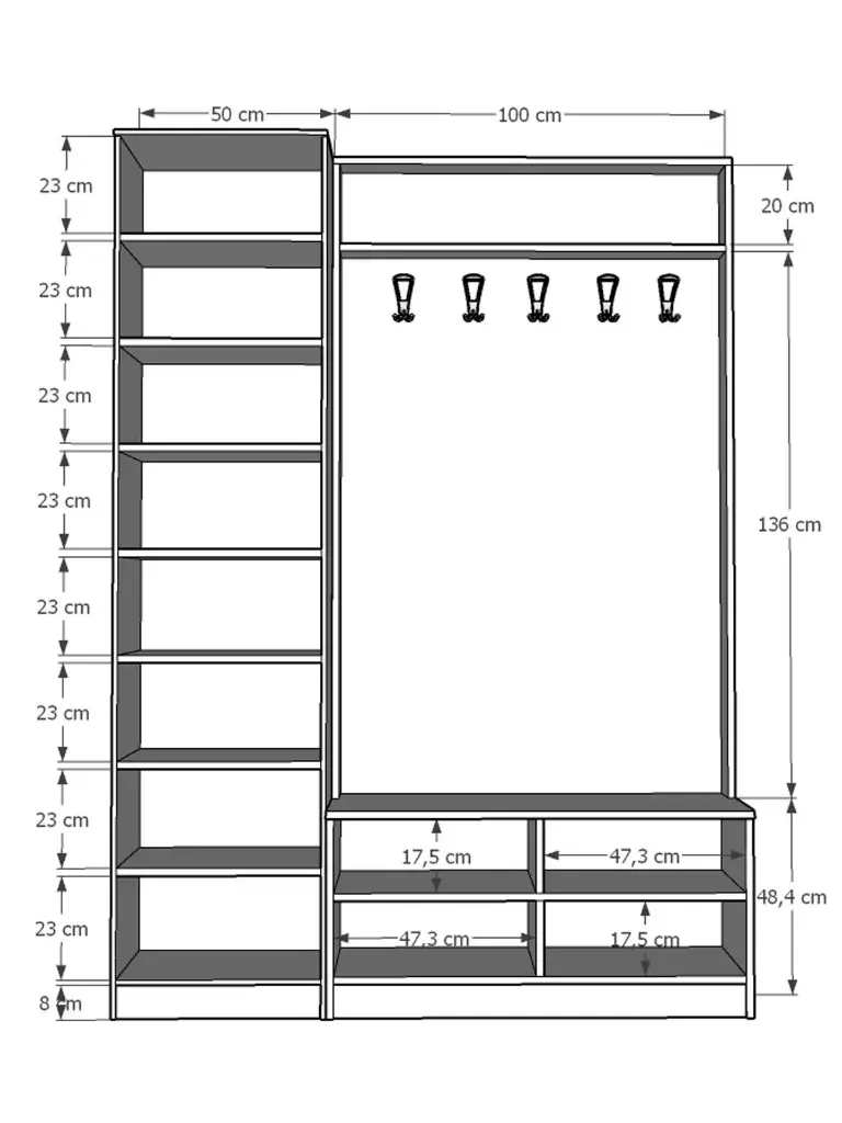 Vestiyer & Portmanto V-01 (150cm) - Görsel 4
