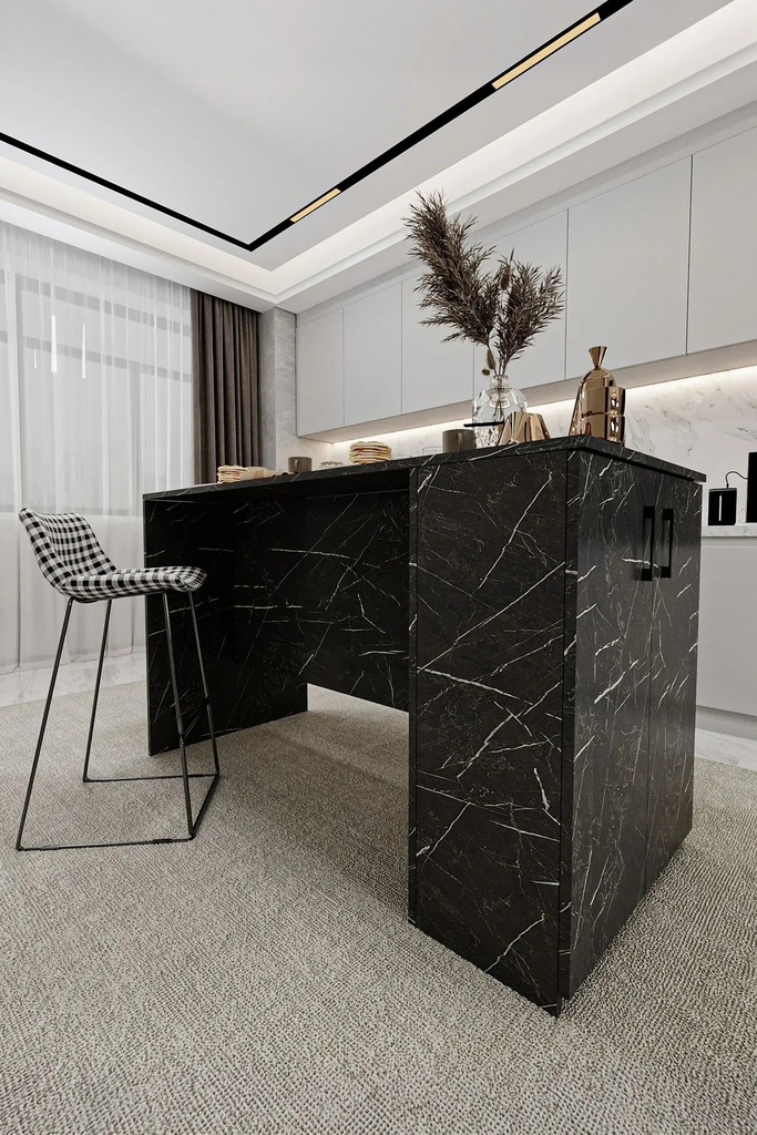 Dolaplı Mutfak Adası 150 cm Yüksek Bar Masası Amerikan Tipi - MA-04 