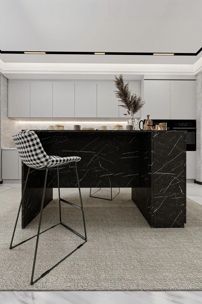 Dolaplı Mutfak Adası 150 cm Yüksek Bar Masası Amerikan Tipi - MA-04 