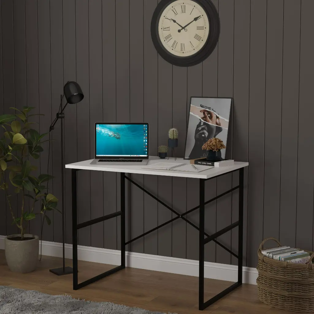 Çalışma Masası Metal Ayaklı Sade 90x60 cm METALCM02