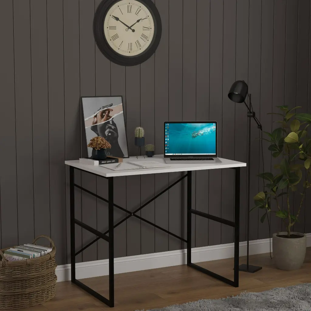 Çalışma Masası Metal Ayaklı Sade 90x60 cm METALCM02