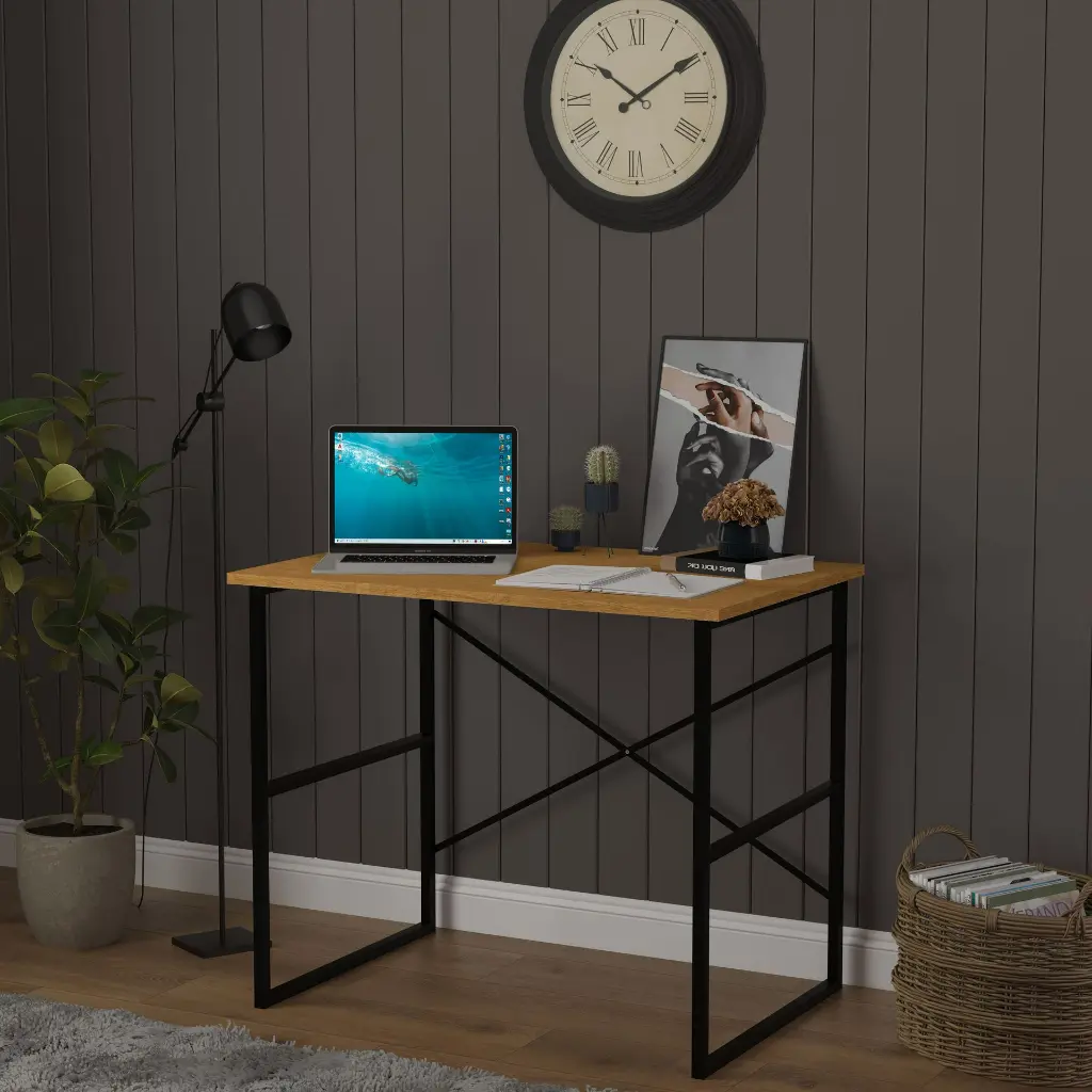 Çalışma Masası Metal Ayaklı Sade 90x60 cm METALCM02