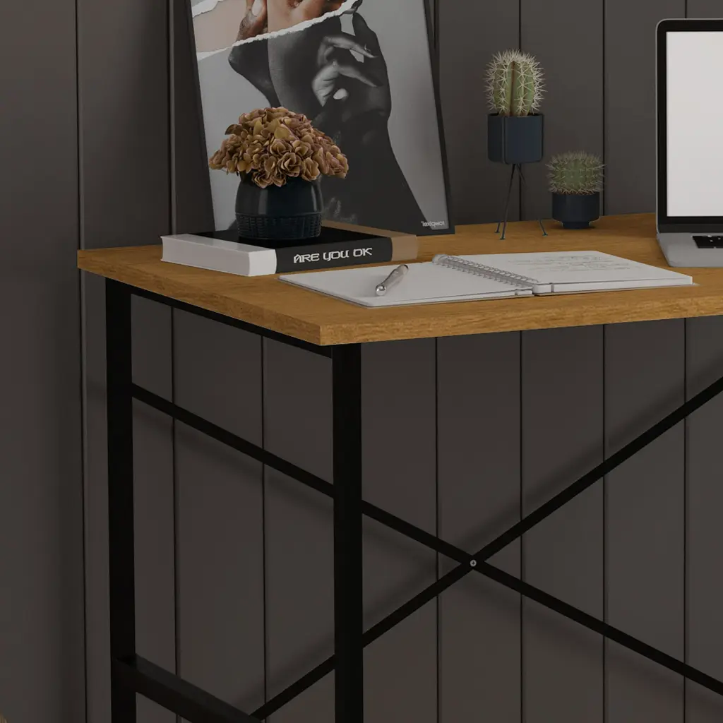 Çalışma Masası Metal Ayaklı Sade 90x60 cm METALCM02