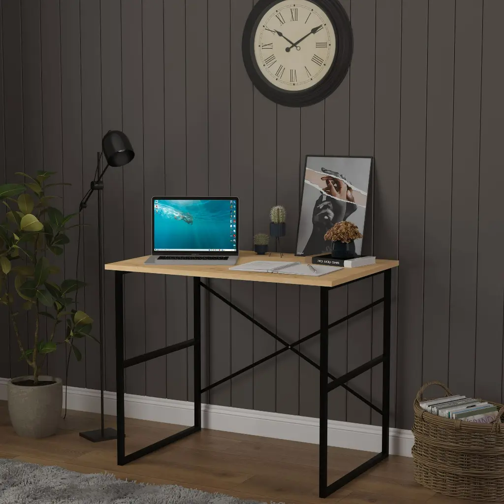 Çalışma Masası Metal Ayaklı Sade 90x60 cm METALCM02