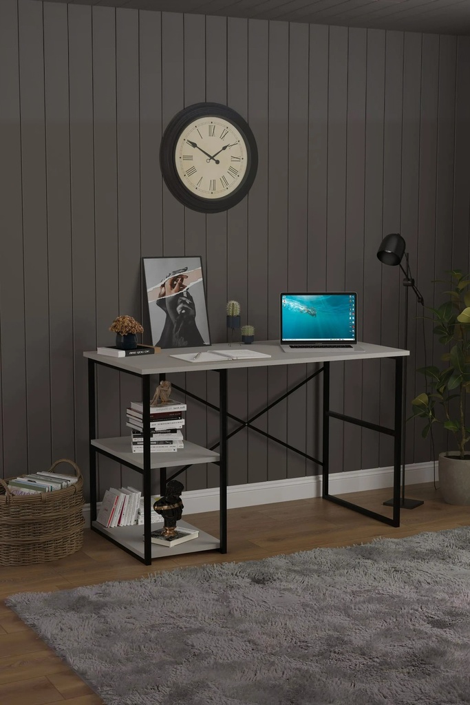 Çalışma Masası Metal Ayaklı Raflı 120x60 cm METALCM01