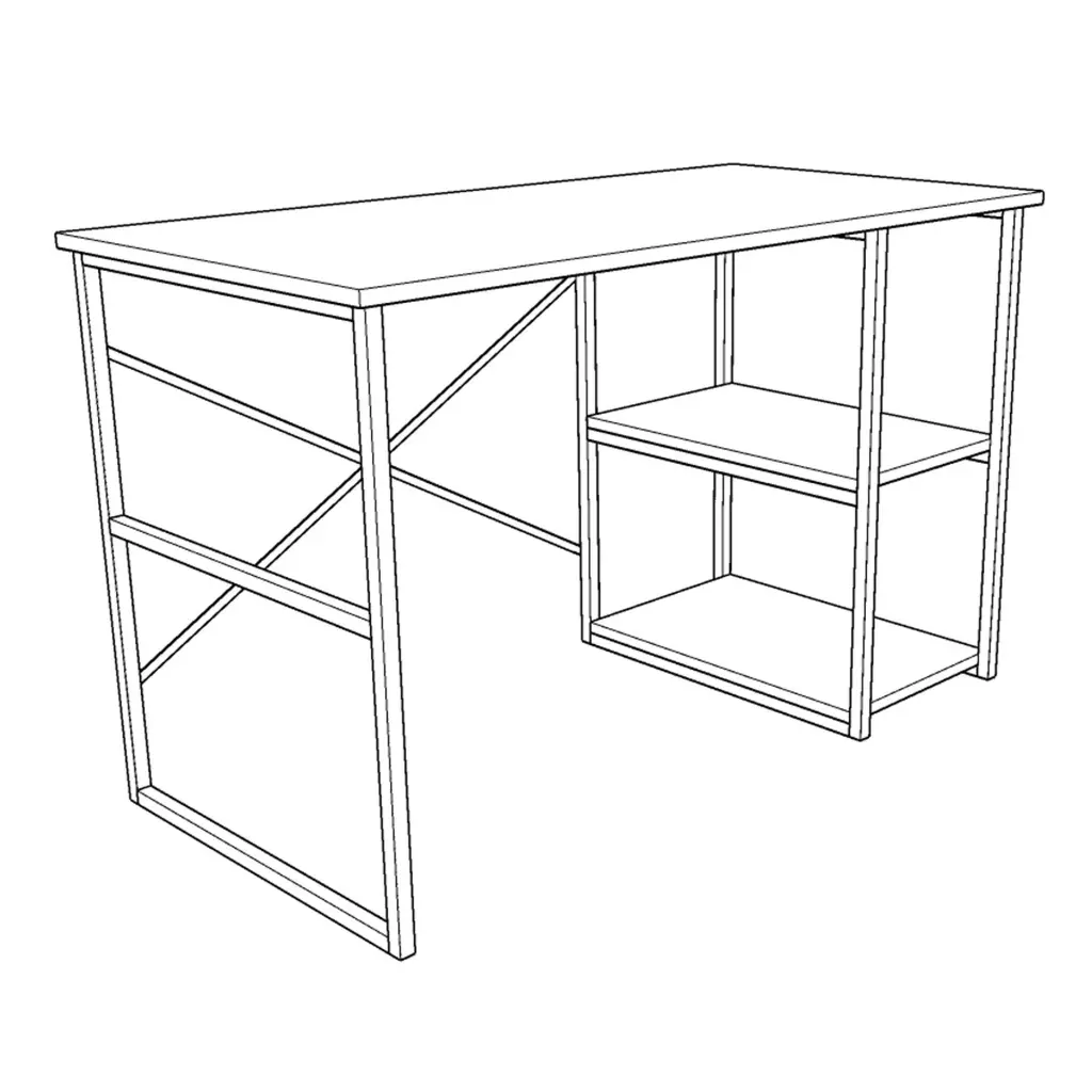 Raflı Metal Çalışma Masası METALÇM-01 - Görsel 5