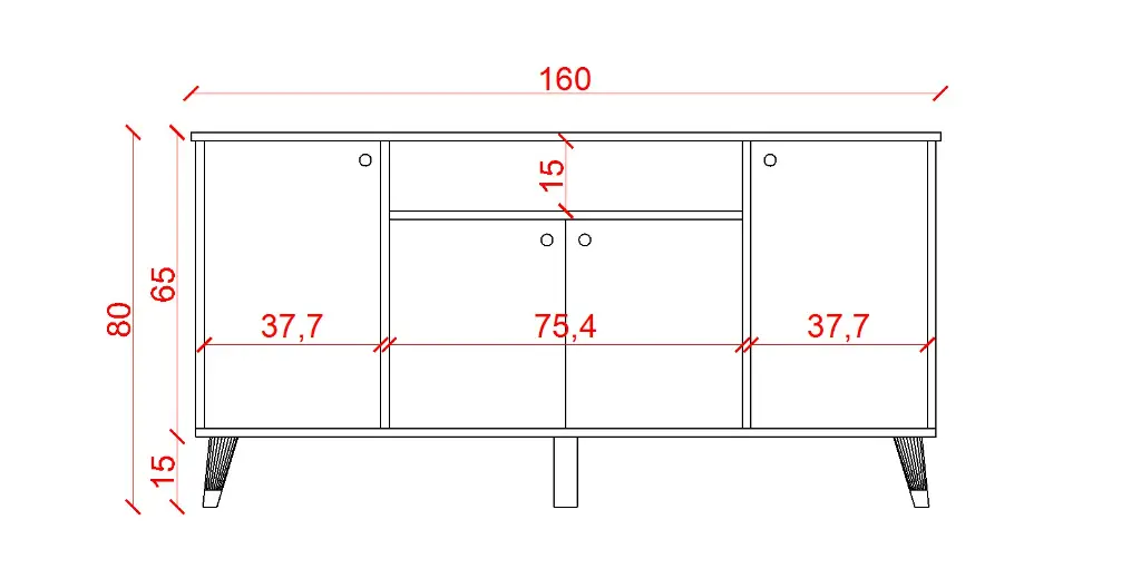 4 Kapaklı Bölmeli Konsol KNSL-02 - Görsel 2