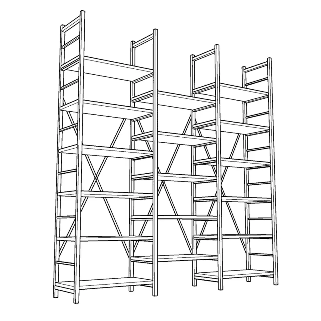Üç Modüllü Metal Kitaplık METALK03 - Görsel 5