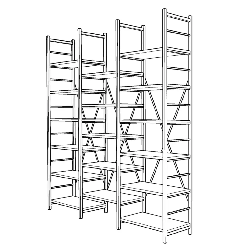 Üç Modüllü Metal Kitaplık METALK03 - Görsel 4