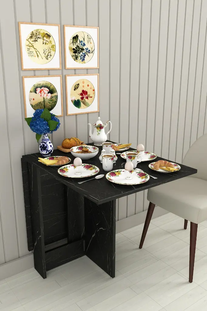 Katlanır Mutfak Masası 4-6 Kişilik 17 cm Kapalı - KM-32