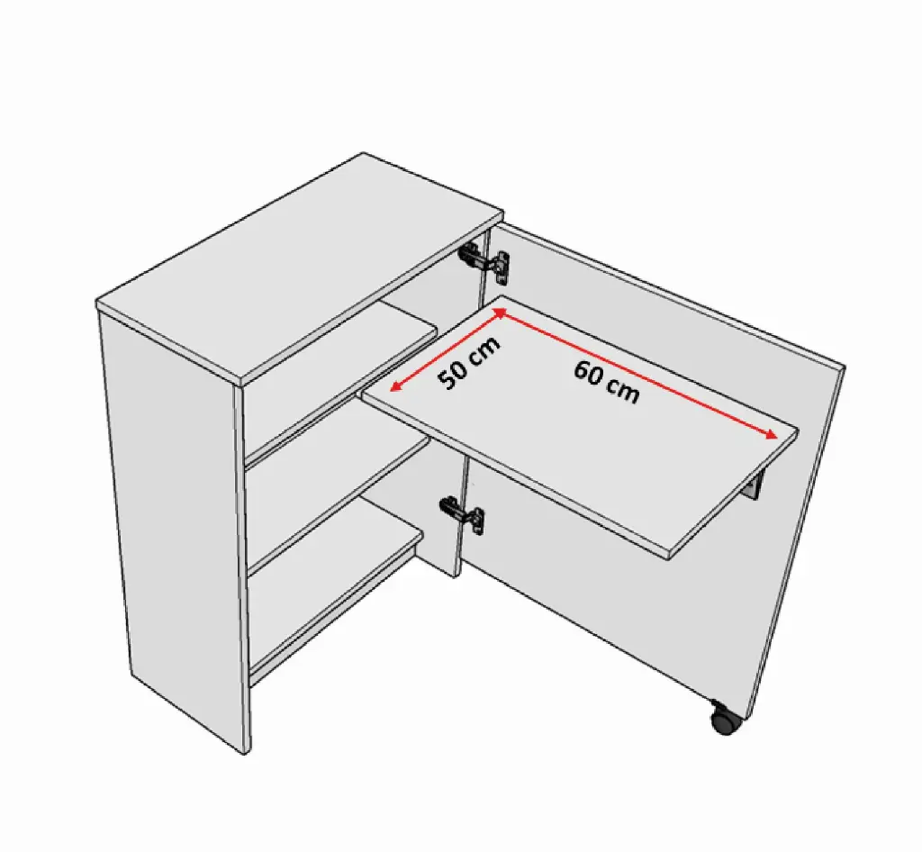 Mutfak Fonksiyonel Kiler Dolabı Katlanır Masa MD-003 - Görsel 3