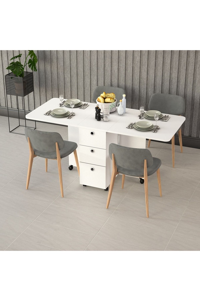 Katlanır Mutfak Yemek Çalışma Masası %100 MDFLAM KM-100 - Görsel 2