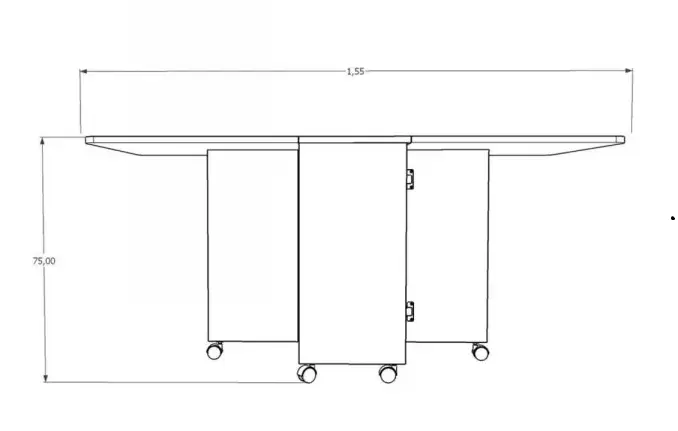 Katlanır Mutfak Masası Royal Mermer KM-15  - Görsel 4