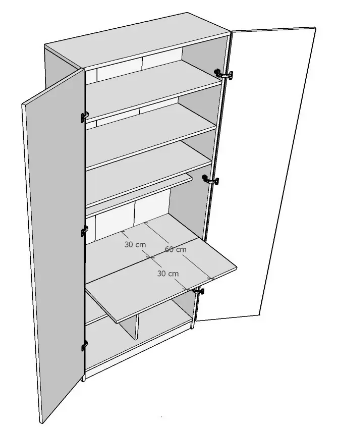 Katlanır Masalı Dolap %100 MDFLAM MD-001 - Görsel 4