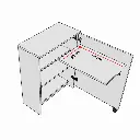 Çalışma Odası Fonksiyonel Kitaplık + Katlanır Masa MD002 - Görsel 3