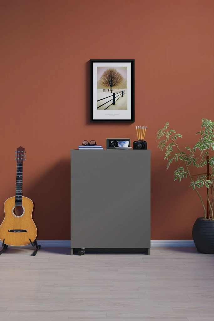Kitaplıklı Çalışma Masası Tekerlekli 60x50 cm %100 MDF MD-02