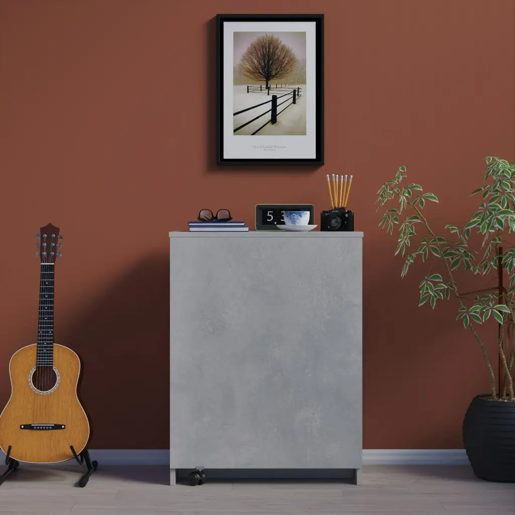 Kitaplıklı Çalışma Masası Tekerlekli 60x50 cm %100 MDF MD-02