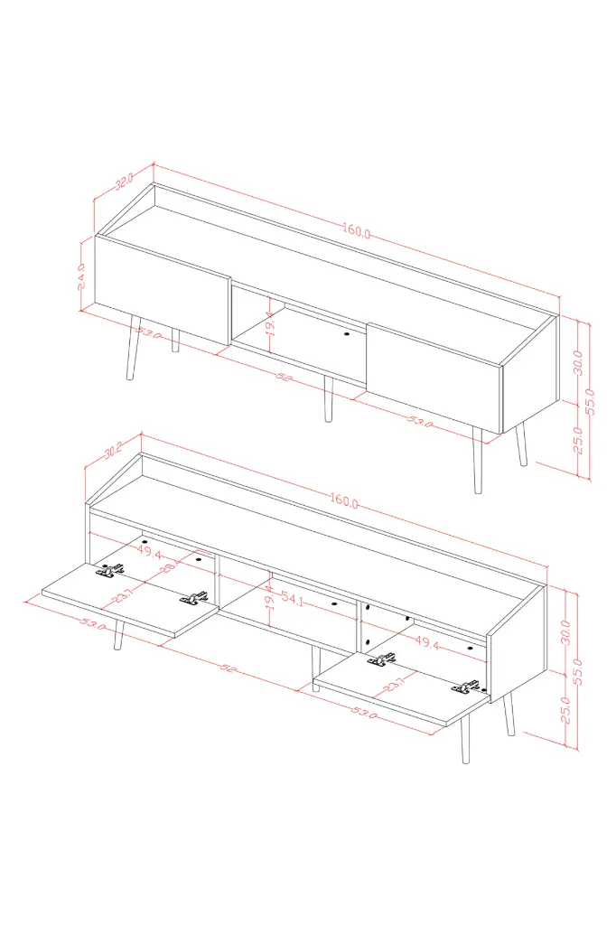 TV Ünitesi & TV Sehpası %100 MDFLAM T-28 - Görsel 2