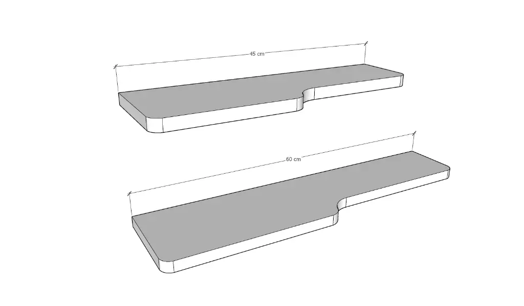 Doğal Modern Organizer Düzenleyici 2'li Kıvrımlı Dekoratif Kitaplık Banyo Mutfak Duvar Rafı - Görsel 2