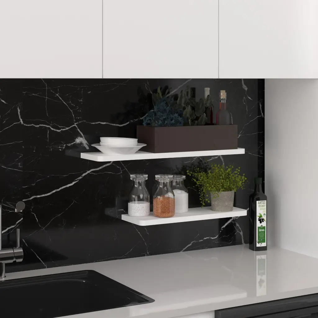 Duvar Rafı 2'li Set 60 ve 45 cm MDFLAM Dekoratif Raf - DRF-01 
