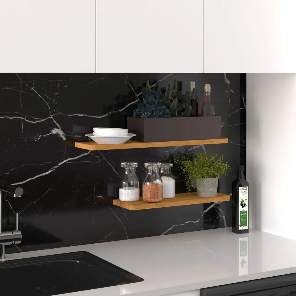 Duvar Rafı 2'li Set 60 ve 45 cm MDF Dekoratif Raf - DRF-01