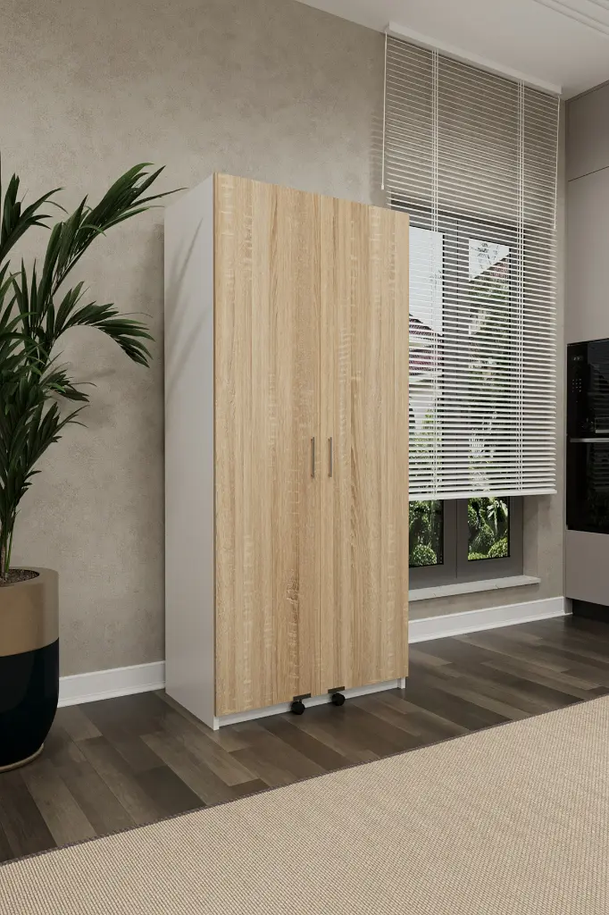 Sonoma Büyük Boy Kapaklı İçi Raflı Kiler Dolabı 80x180 cm - MK-17