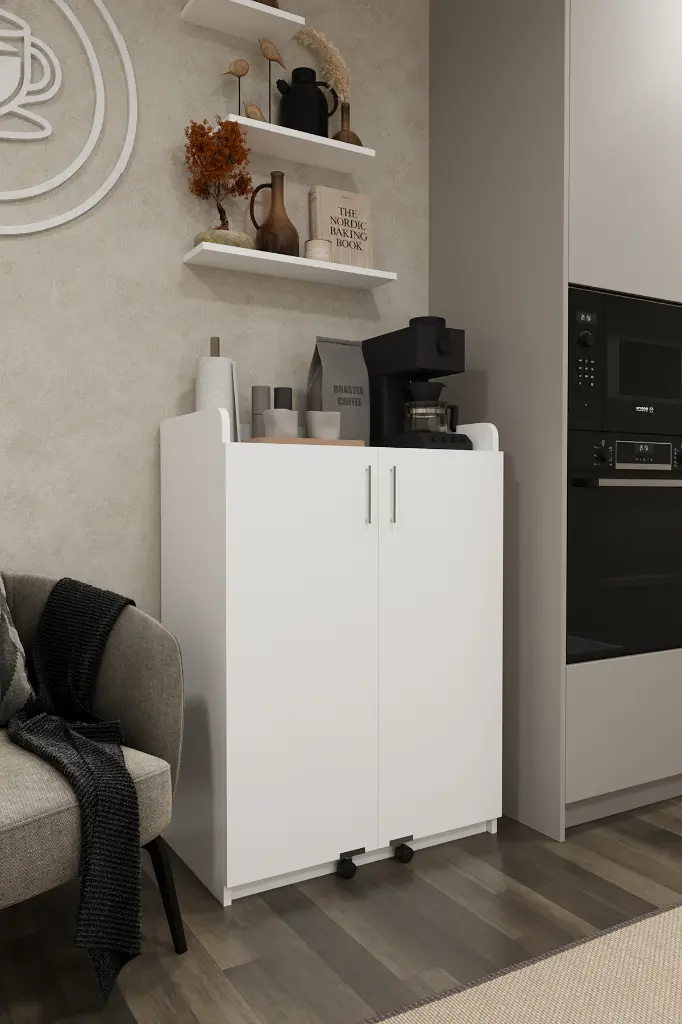 Beyaz Mutfak Kiler Dolabı MK-08 - Görsel 3