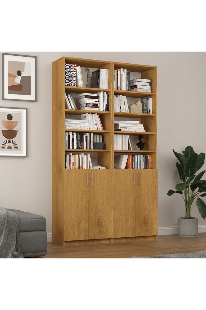 Petra Kapaklı İki Modüllü Kitaplık K-43