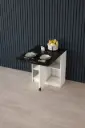 Royal Mermer Desenli 2 Kişilik Katlanır Mutfak Masası %100 MDFLAM KM-19