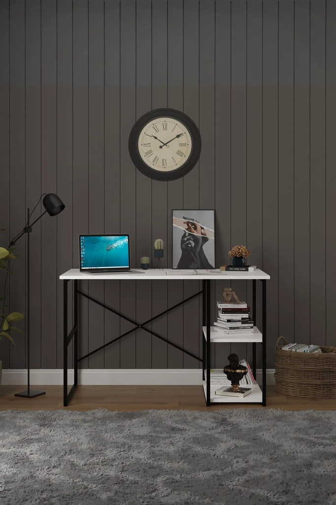 Çalışma Masası Metal Ayaklı Raflı 120x60 cm METALCM01