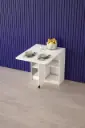 Beyaz Tek Kanatlı Katlanır Mutfak Masası 93 cm %100 MDFLAM KM-17
