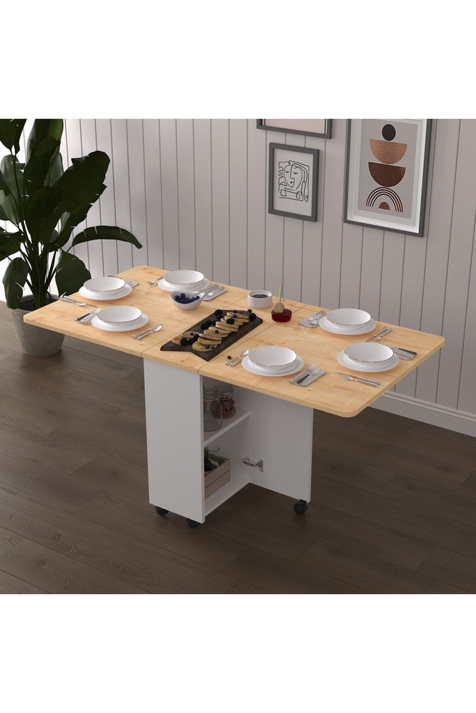 Safir Meşe Katlanır Mutfak Masası %100 MDFLAM KM-13