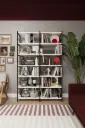 Metal Ahşap Kitaplık İki Modüllü 7 Raflı 110x170 cm METALK02