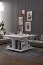 Dört Bölmeli Kare Orta Sehpa Tekerlekli %100 MDF 90x90 cm - OS02