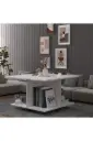 Dört Bölmeli Kare Orta Sehpa Tekerlekli %100 MDFLAM 90x90 cm - OS002