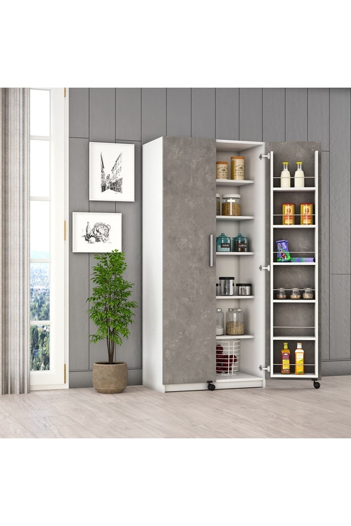 Retro Gri Mutfak Kiler Dolabı MK-07