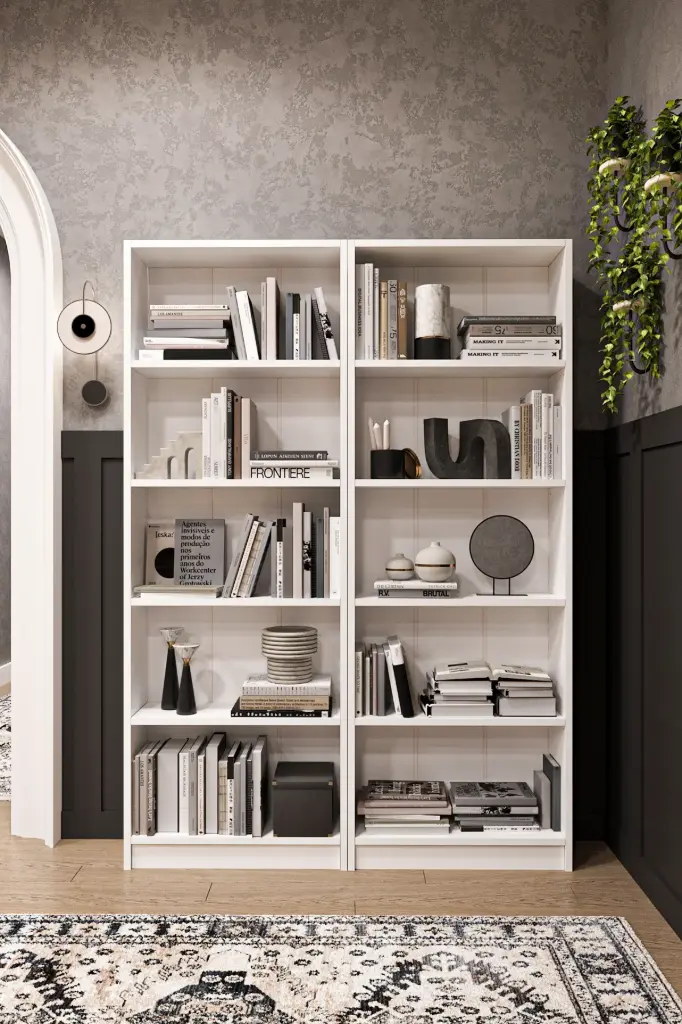 Raflı Kitaplık 169 cm Çift Modül Kapaksız Geniş Kitaplık K003 