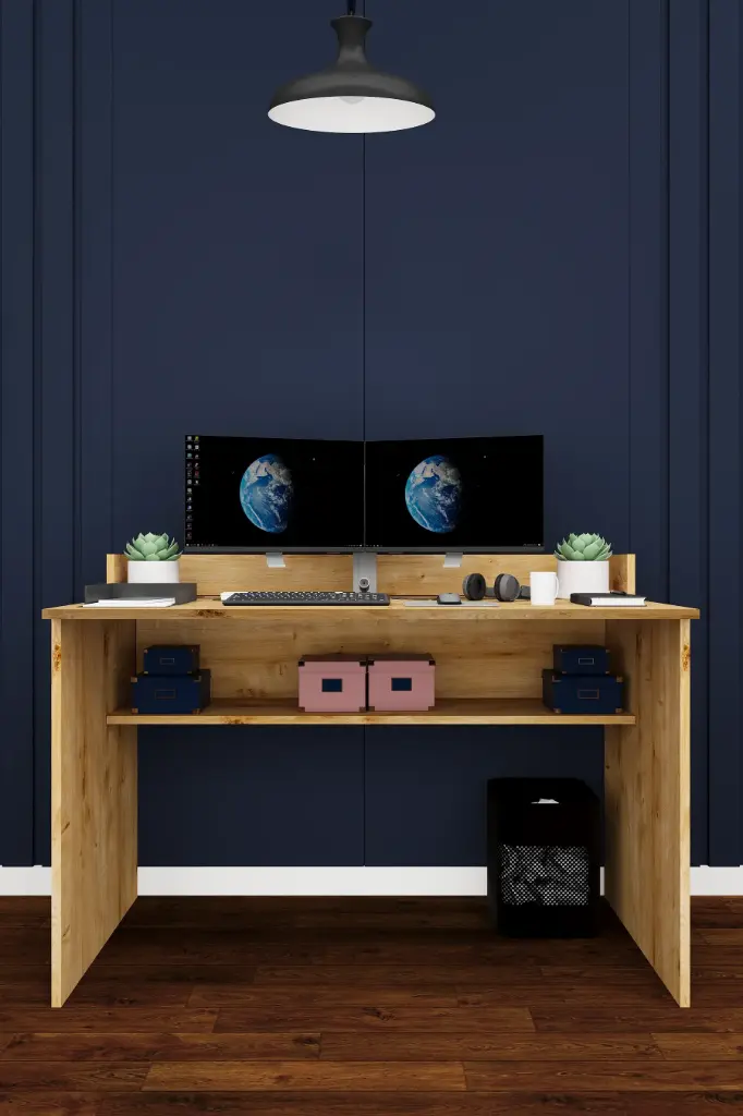 Raflı Çalışma Masası 120 cm, Alt Raflı MDF Bilgisayar Masası - ÇM-01