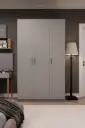 3 Kapaklı Gardırop 120x208 cm Çift Askılıklı MDFLAM Yatak Odası Gardırobu G-01