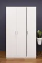 3 Kapaklı Gardırop 120x208 cm Çift Askılıklı MDFLAM Yatak Odası Gardırobu G-01