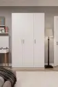 3 Kapaklı Gardırop 120x208 cm Çift Askılıklı MDFLAM Yatak Odası Gardırobu G-01