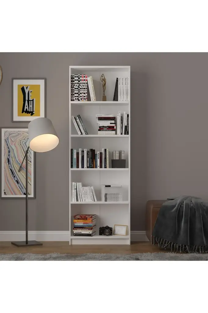 5 Raflı Kitaplık — 169 cm, %100 MDF K002