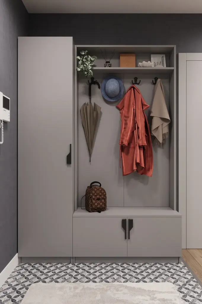 Ayakkabılıklı Askılıklı Vestiyer ve Portmanto 140 cm V-01 