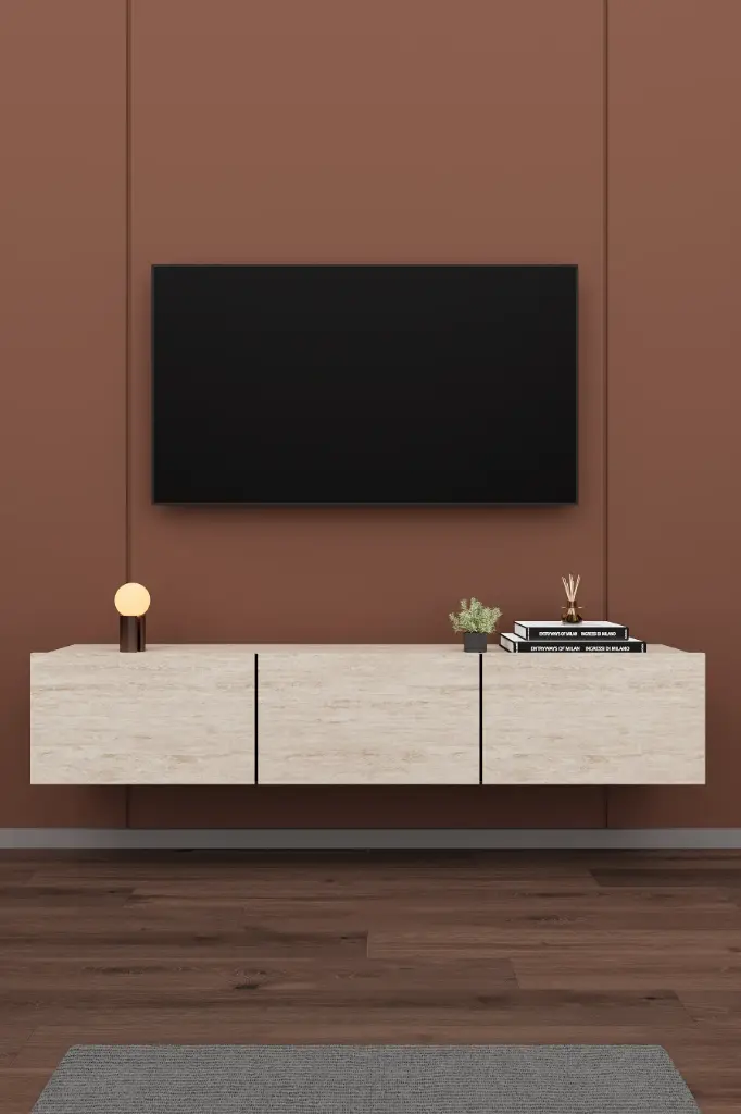 Duvara Monte TV Ünitesi T-27 | 160 cm, 3 Kapaklı, 4 Renk Seçeneği 