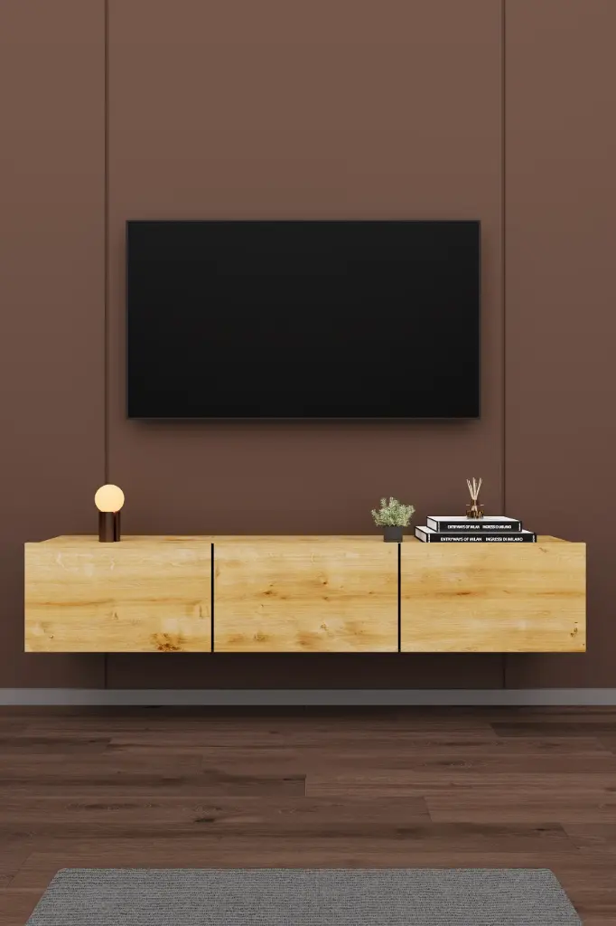 Duvara Monte TV Ünitesi T-27 | 160 cm, 3 Kapaklı, 4 Renk Seçeneği 