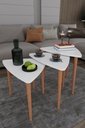 3’lü Ahşap Ayaklı Üçgen Zigon Sehpa Takımı %100 MDF SEHPA02