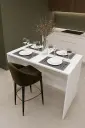 Bar Tipi Mutfak Adası Yemek Masası 120x90 cm Yüksek 4 Kişilik - MA-03 